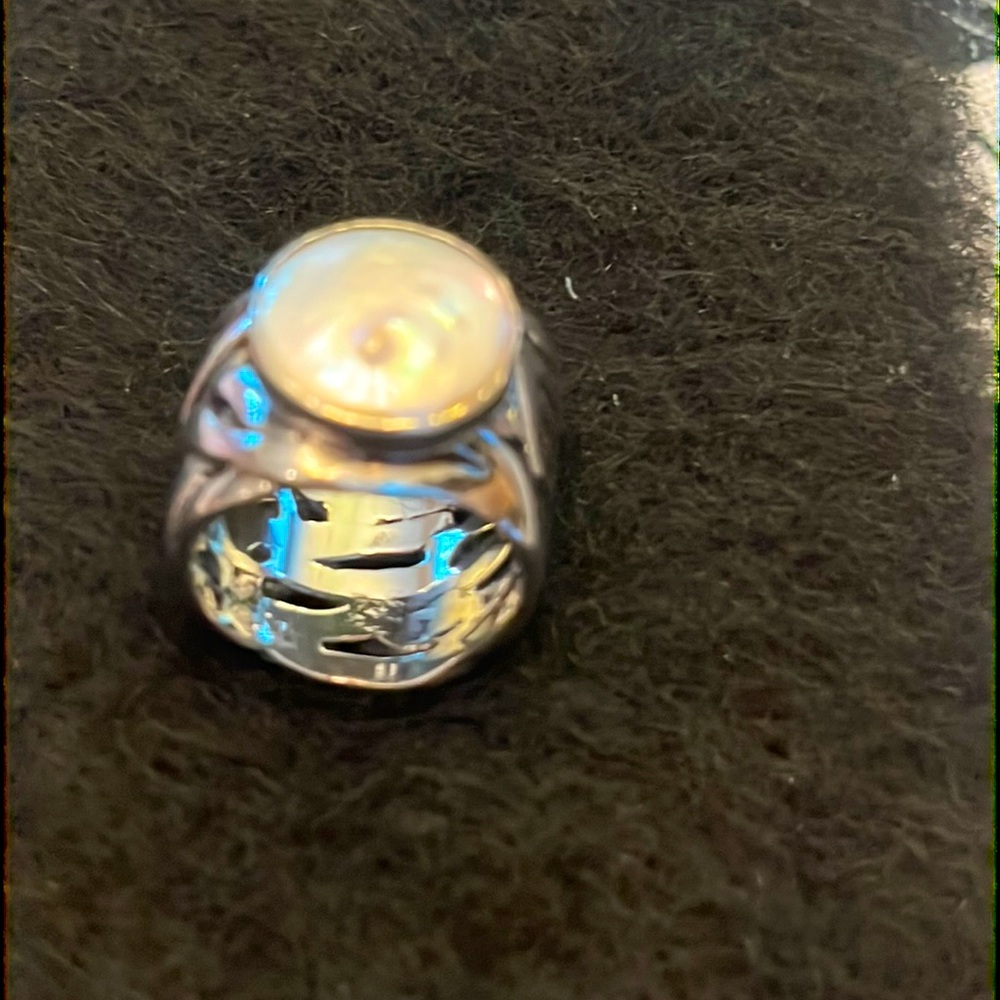 Silpada Sterling Silver White Coin Pearl Ring